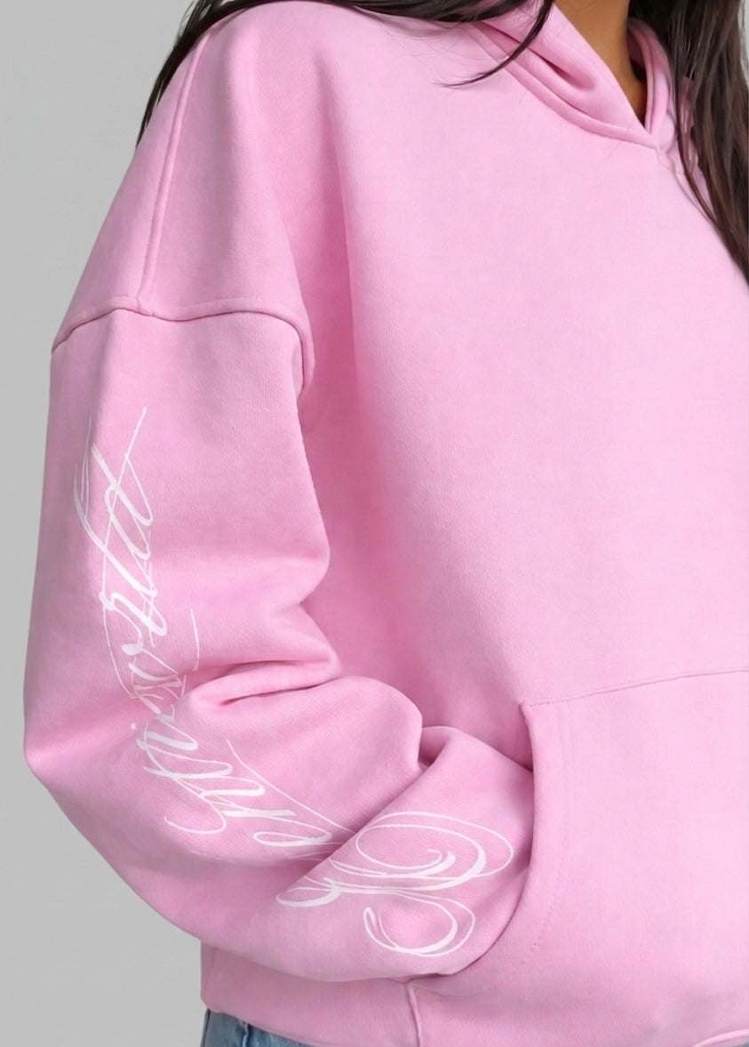 Camellia pink streetwear hoodie by EccentricWrldCo