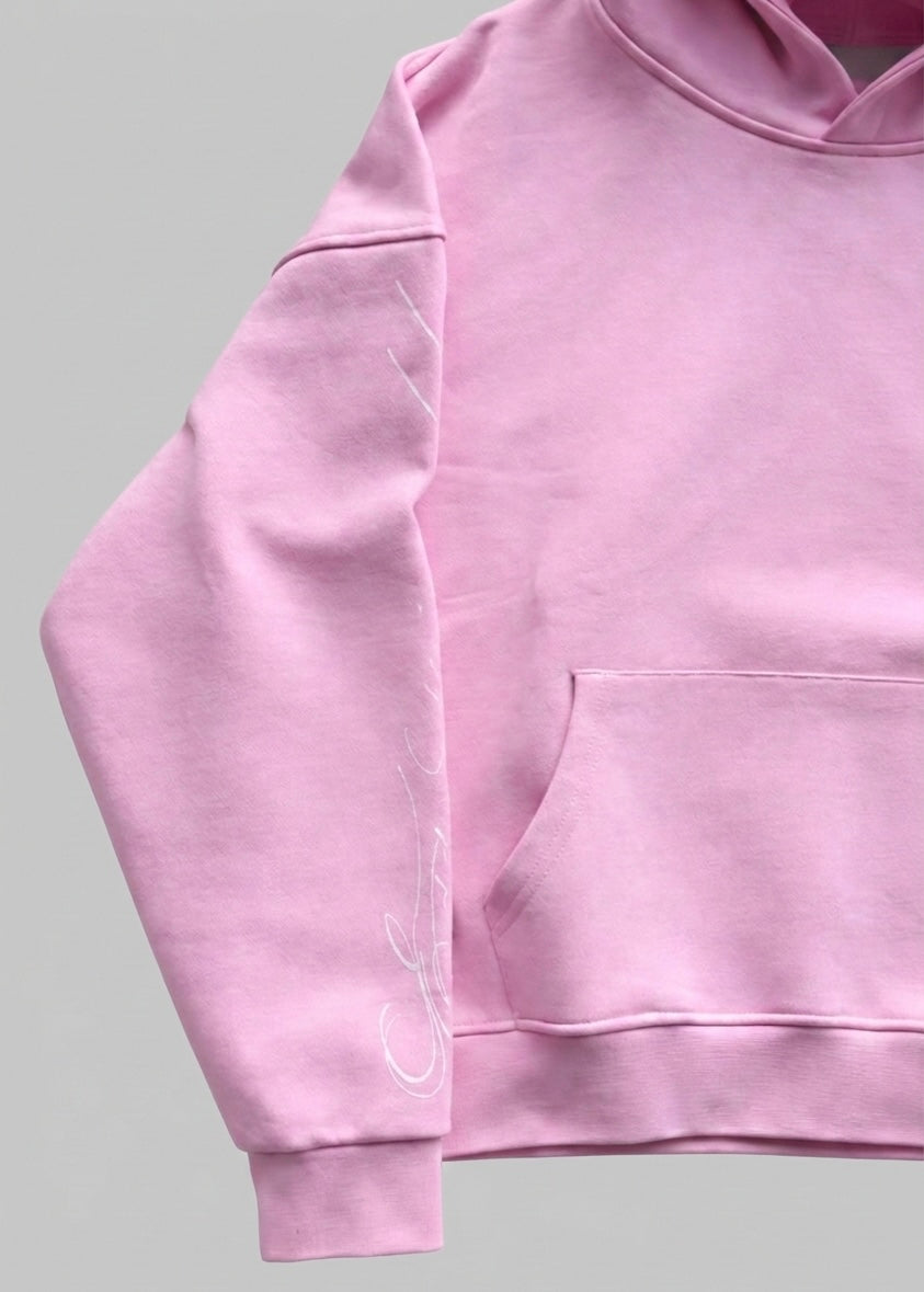 Camellia pink streetwear hoodie by EccentricWrldCo